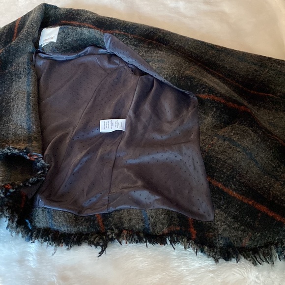 EUC Aryn K. Gray Plaid Wool Cardigan Asymmetrical Jacket Size M - Picture 4 of 15